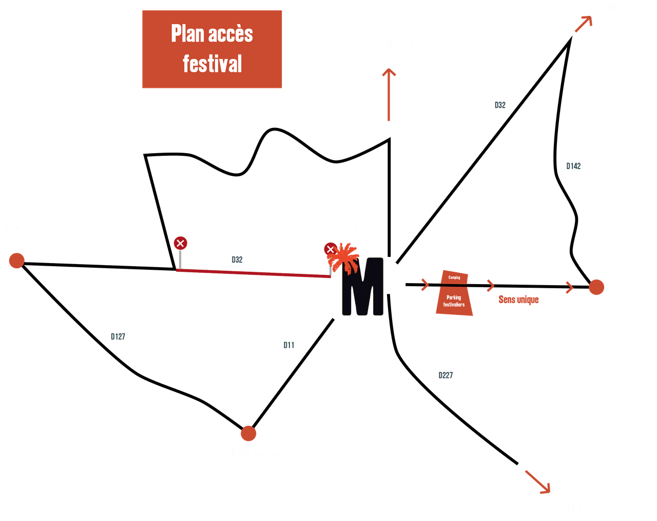 Plan d'accès au site du festival