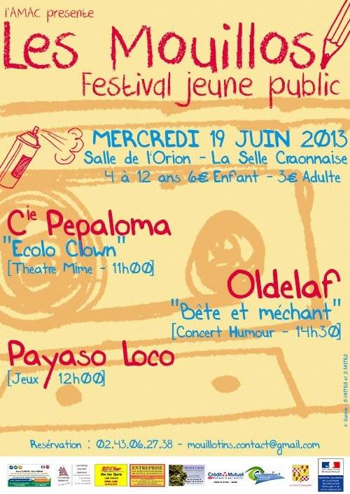 Affiche des Mouillos 2013, festival jeune public de l'AMAC