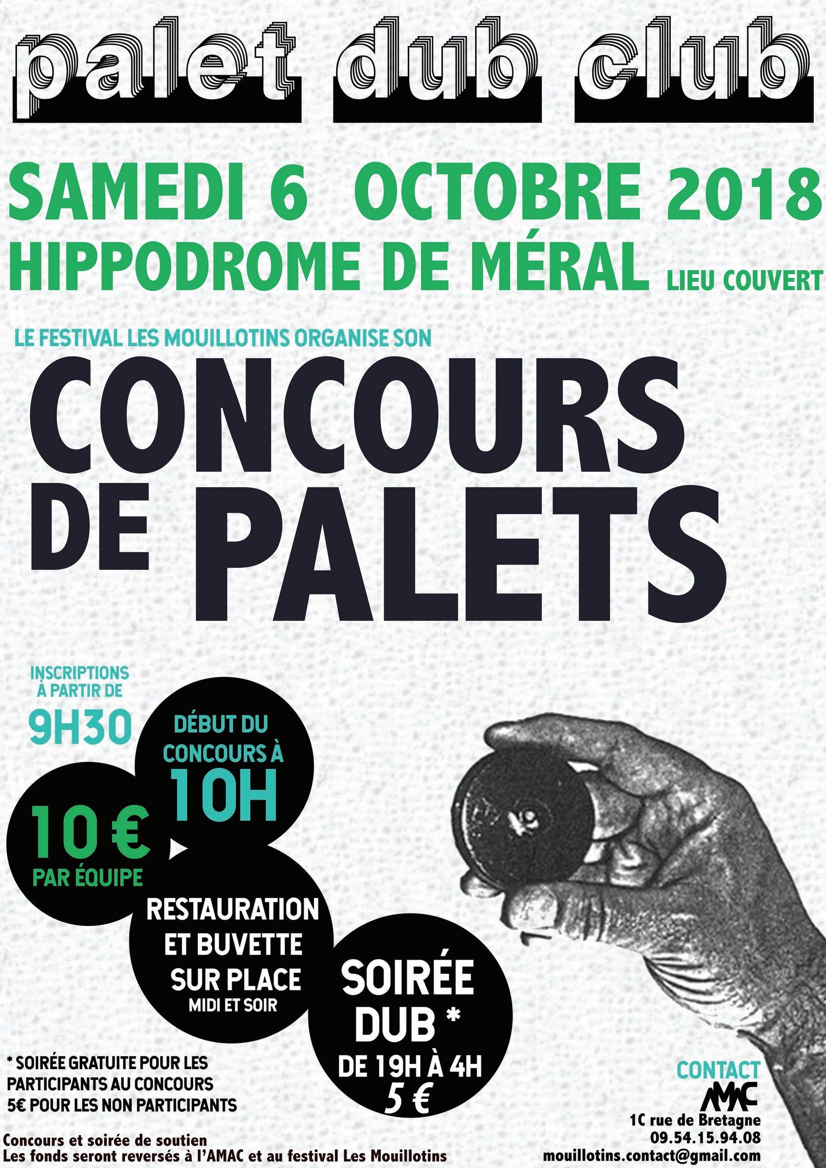 Affiche du Palet Dub Club #1, concours de palets à Méral