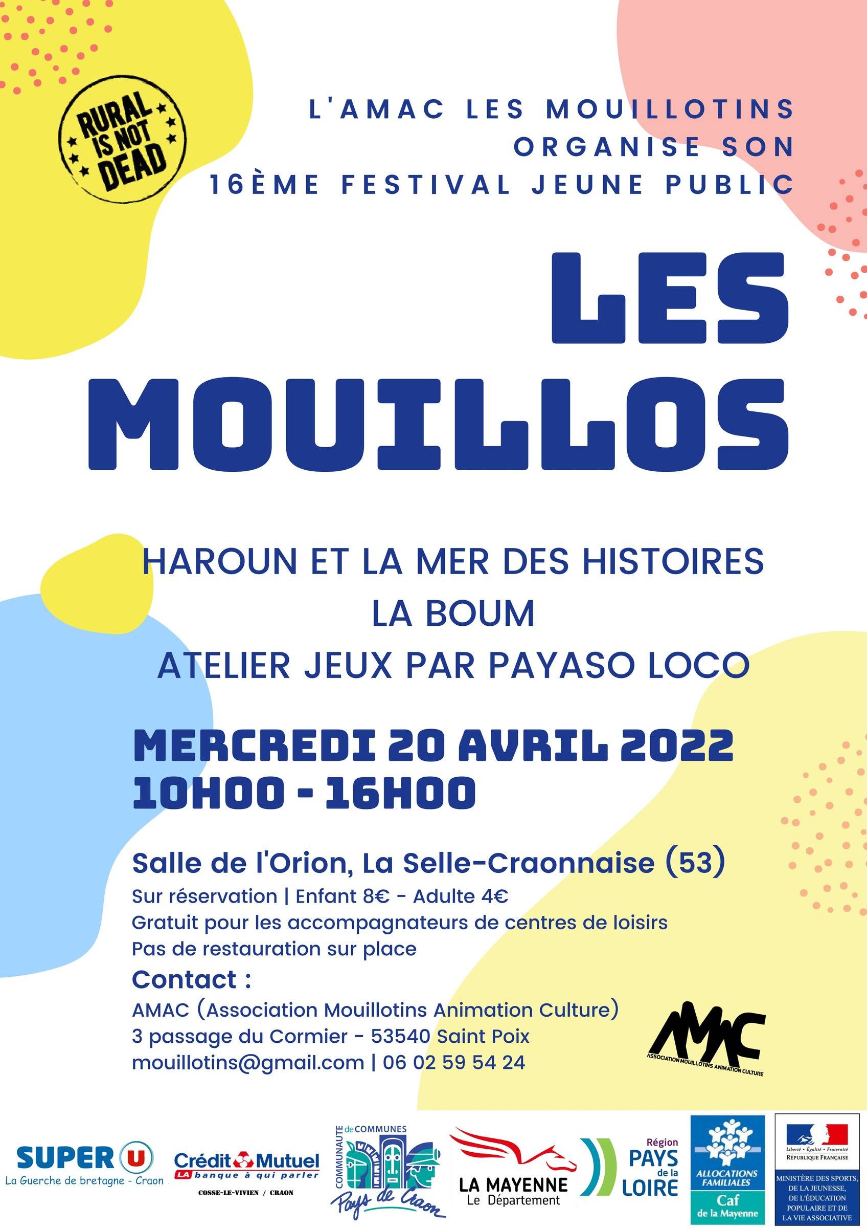 Affiche des Mouillos 2022, festival jeune public de l'AMAC