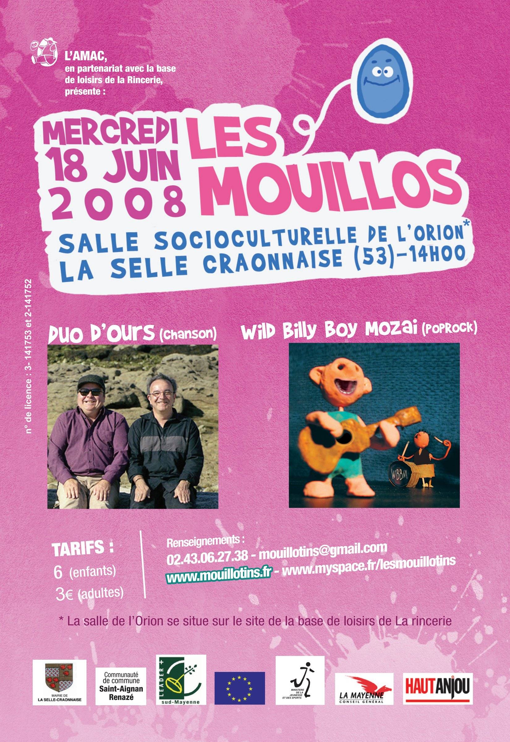 Affiche des Mouillos 2008, festival jeune public de l'AMAC