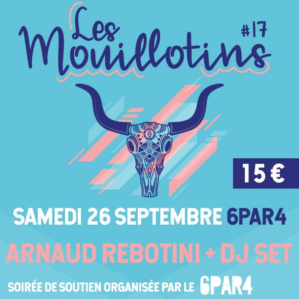 Artwork for the Les Mouillotins #17 fundraiser night at 6PAR4, with Arnaud Rebotini
