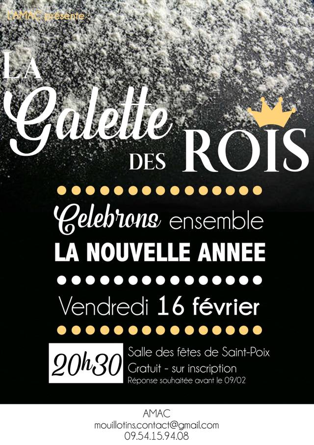 Poster for AMAC's galette des rois in Saint-Poix