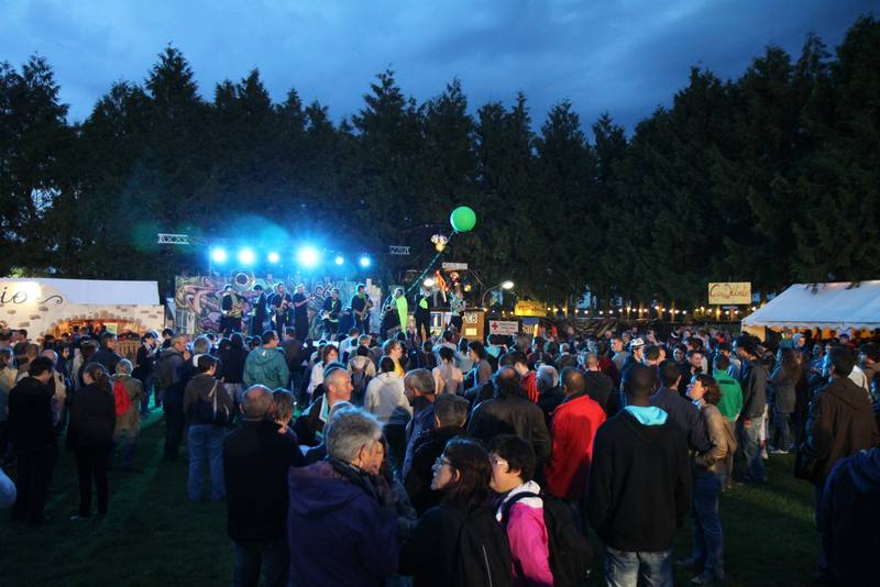 Le public au crépuscule devant la scène - photo AMAC / Les Mouillotins
