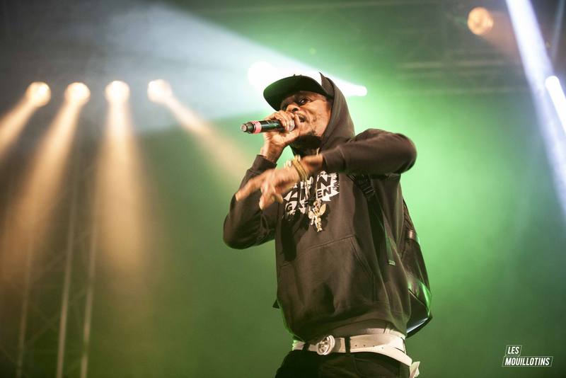 Raggasonic sur scène sous les lumières vertes - photo Maxime Jouin
